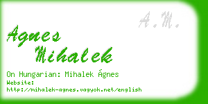 agnes mihalek business card