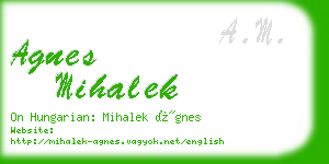 agnes mihalek business card